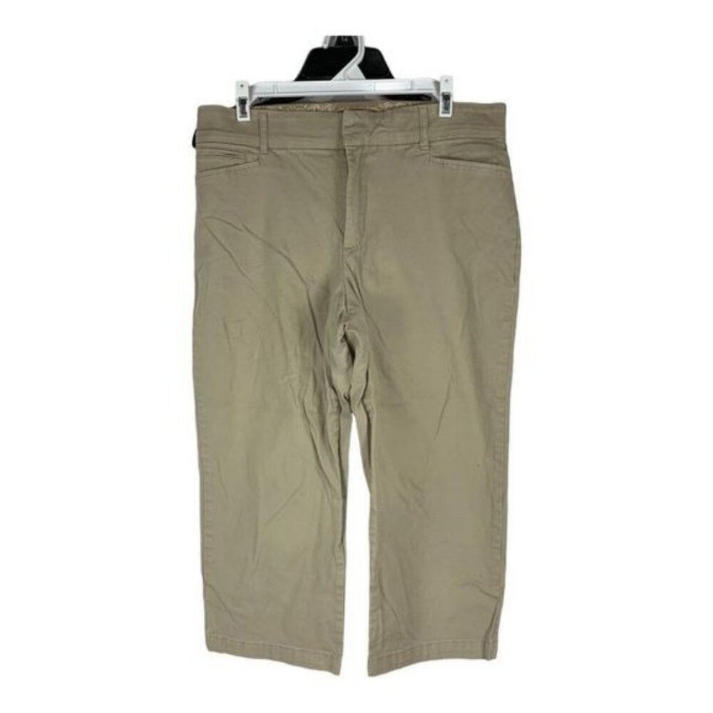 Gloria Vanderbilt Khaki Capri Pants Size 12 Misses Cotton & Spandex Blend